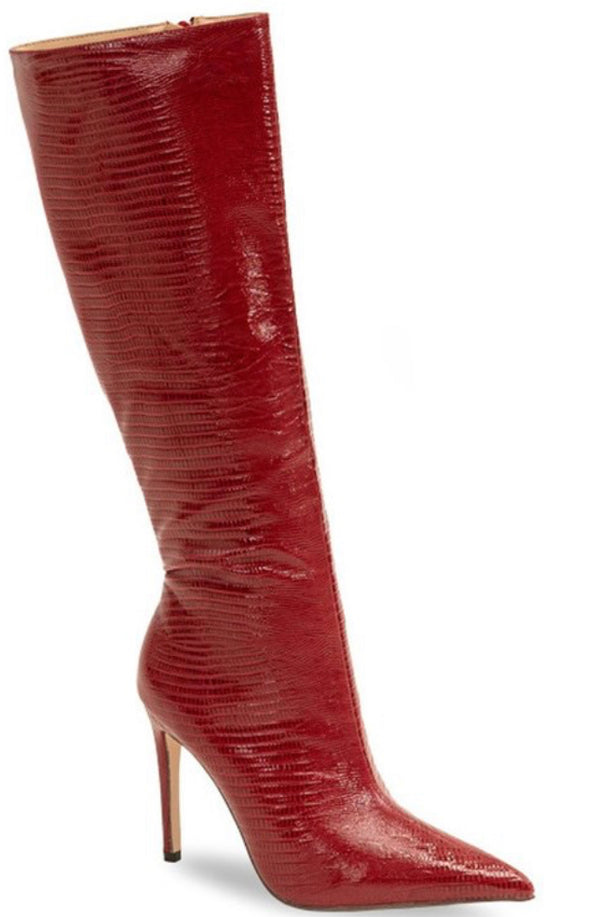 MAROON KNEE HIGH BOOT